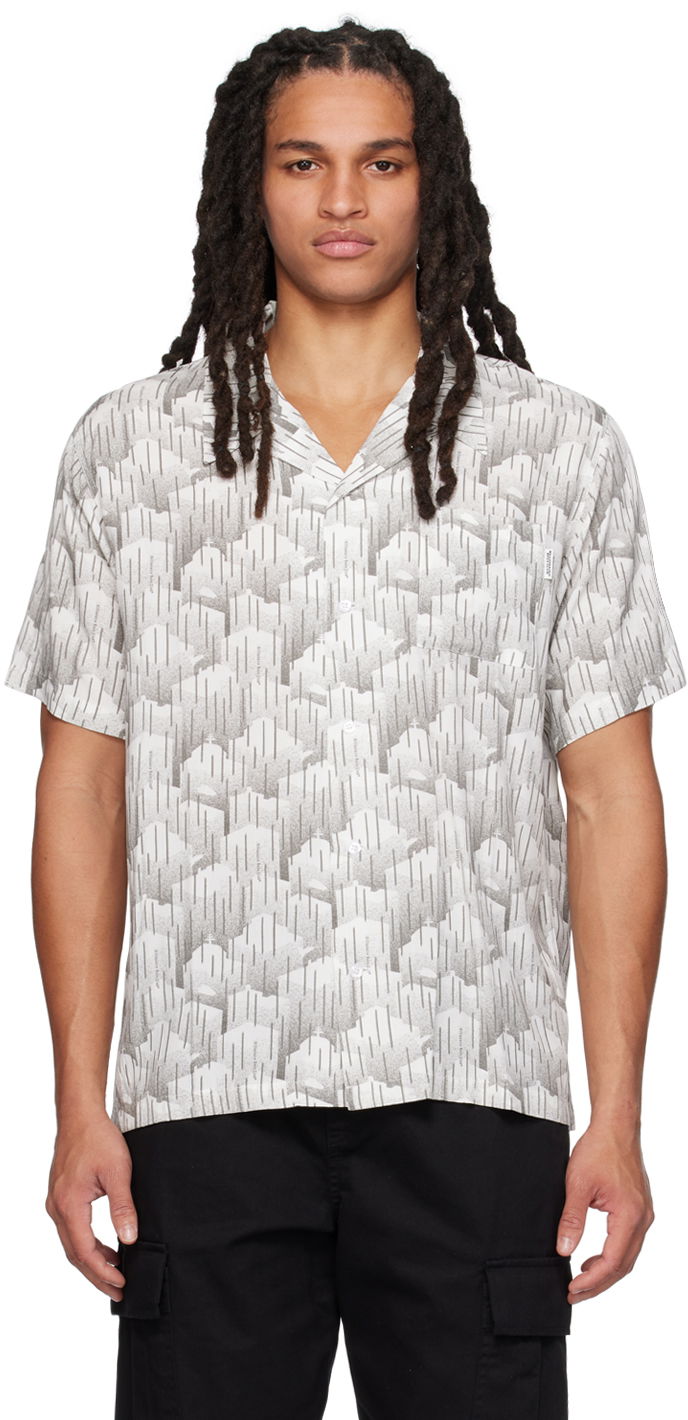 Paita BILLIONAIRE BOYS CLUB Billionaire Boys Club City Rain Short Sleeve Button-Up Shirt Valkoinen | B23127