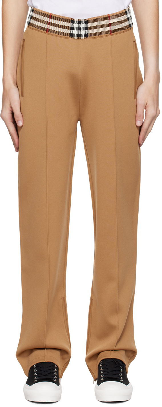 Verryttelyhousut Burberry Check Trim Sweatpants Beige | 8071863, 0