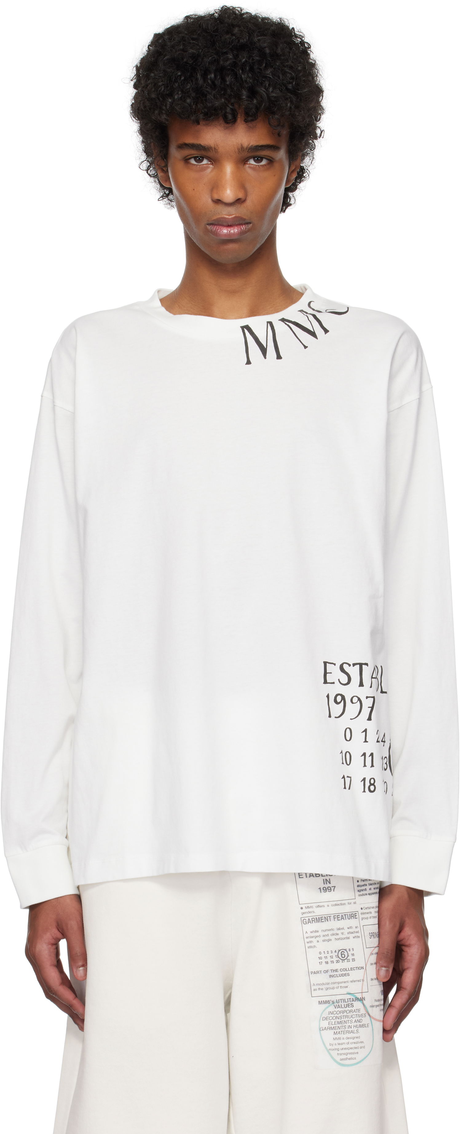 Villapaita Maison Margiela MM6 Maison Margiela Printed T-Shirt Valkoinen | SH0GC0047 S24312, 0