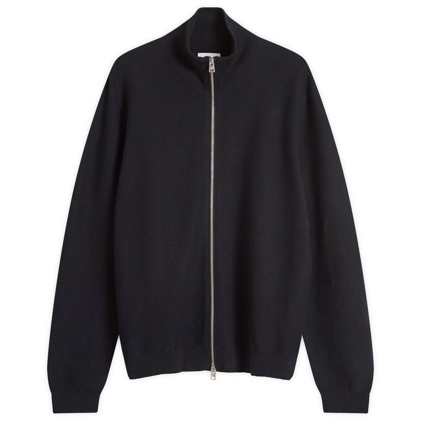 Villapaita NORSE PROJECTS Links Cotton Linen Zip Jacket, Size Large Tummansininen | N45-0635-7004