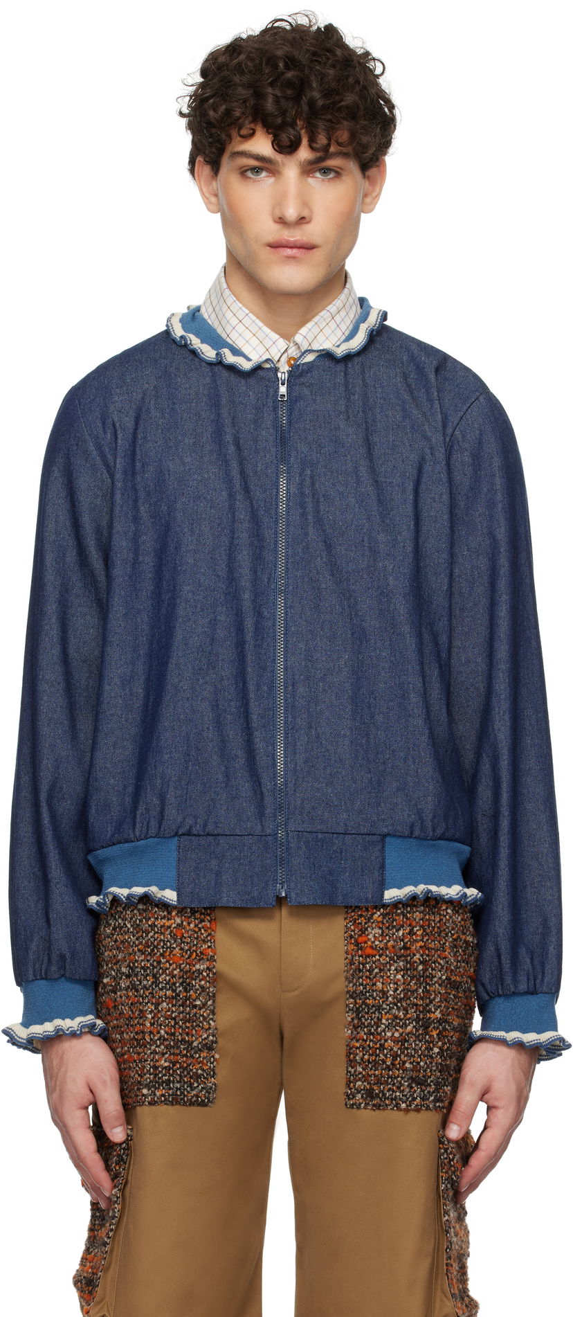 Bomber-takki Anna Sui Denim Bomber Jacket Sininen | M1025J30