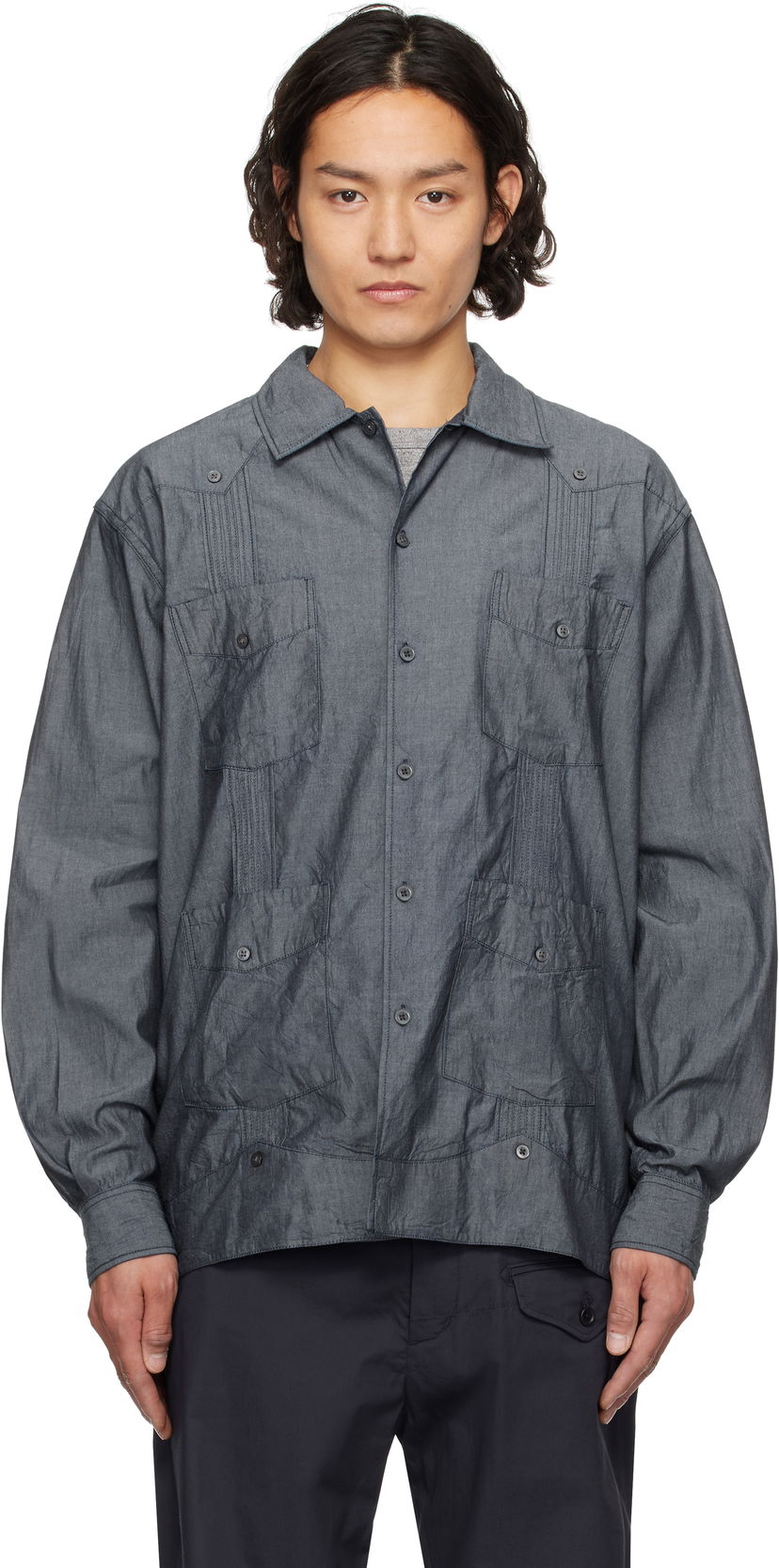 Paita Engineered Garments Engineered Garments Guayabera Shirt Harmaa | 25S1A032