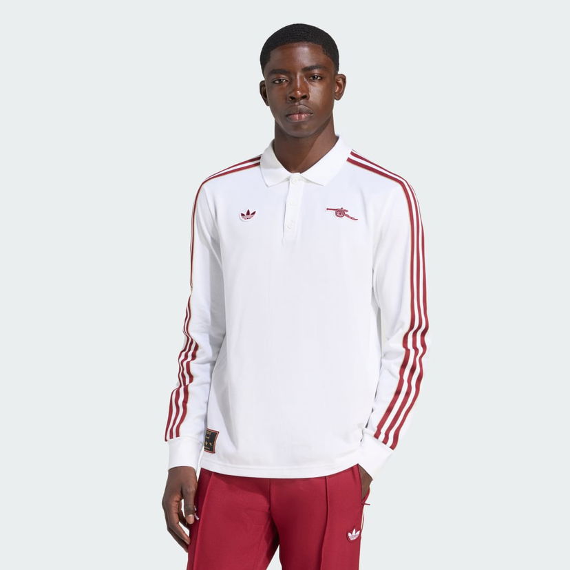 Poolopaita adidas Performance Arsenal Terrace Icons Long Sleeve Polo Valkoinen | JM9396