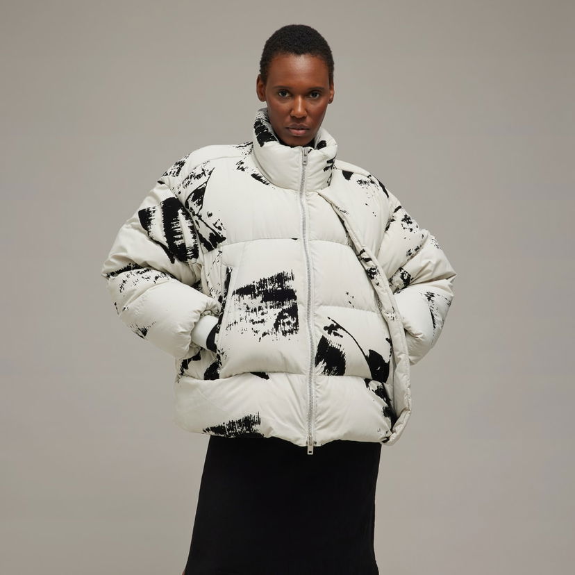 Puffer takki Y-3 Graphic Print Puffer Jacket Valkoinen | IL2036