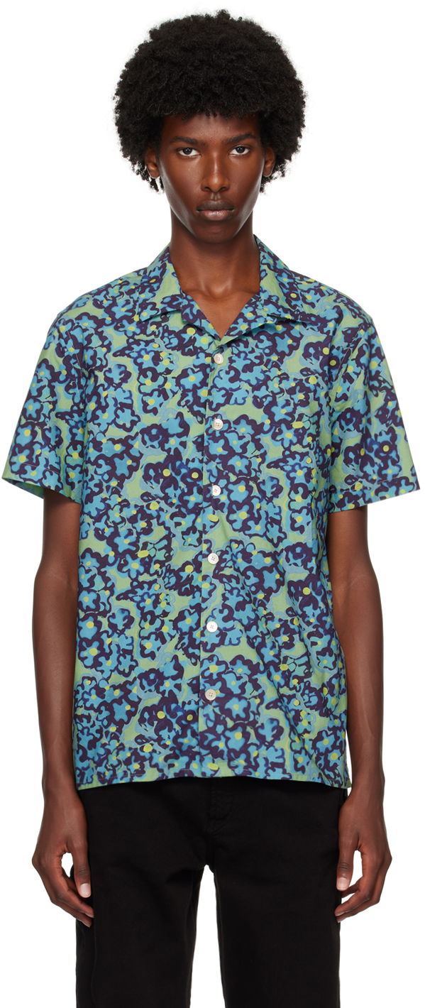 Paita Paul Smith PS Paul Smith Printed Shirt Sininen | M2R-114R-N22103-34