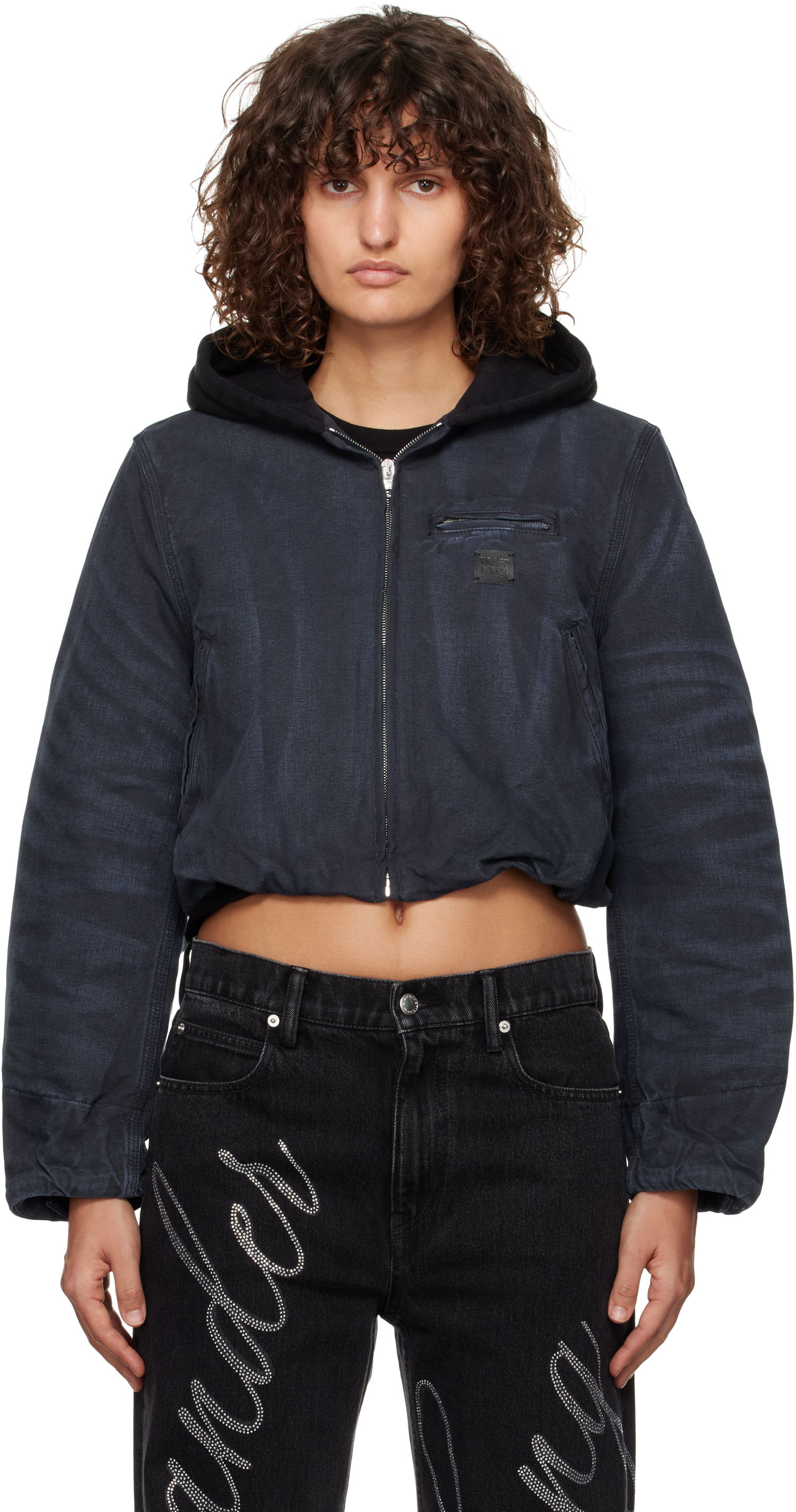 Takki Alexander Wang Padded Cropped Hooded Jacket Sininen | 4WC4242095, 0