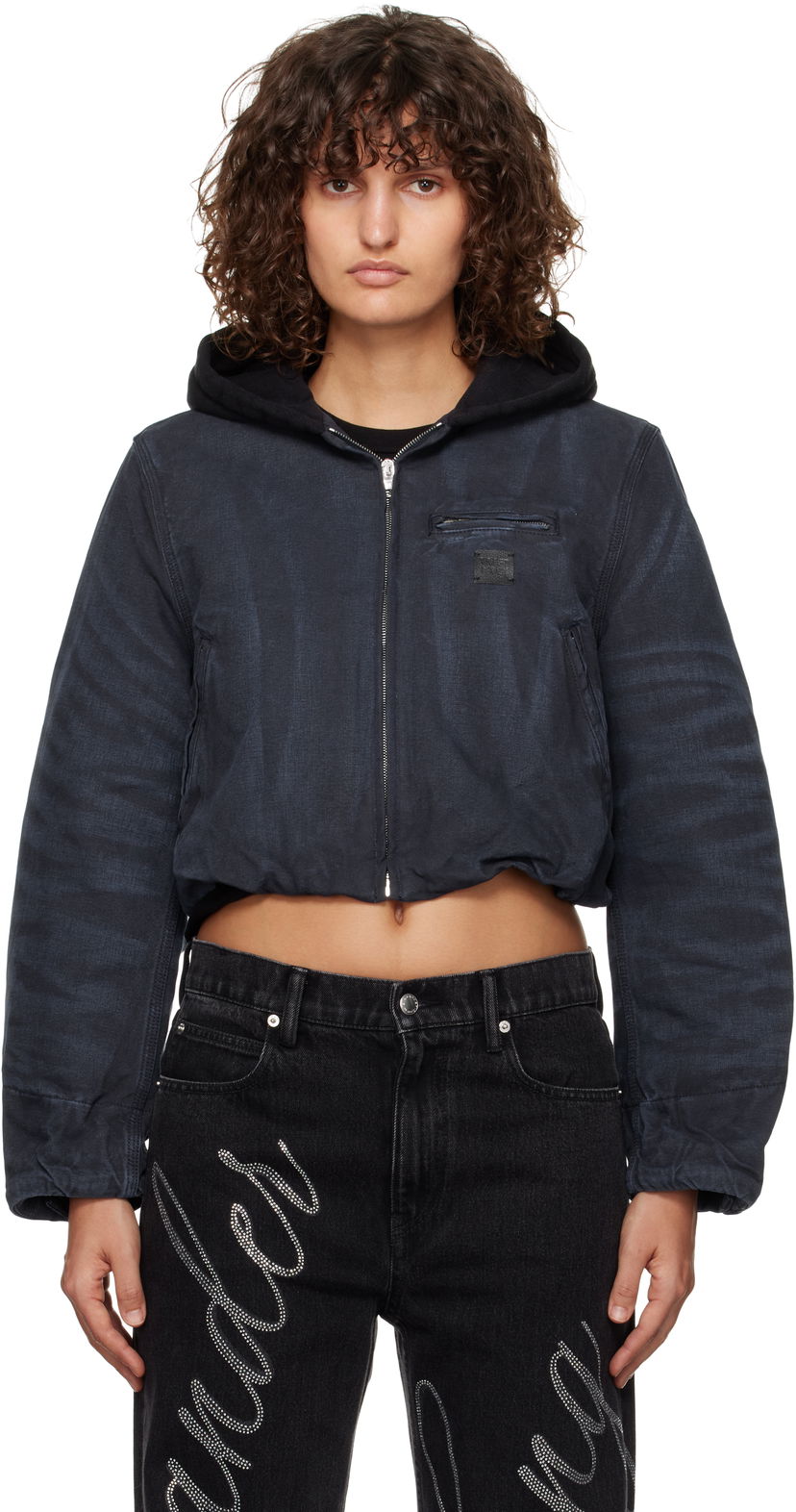 Takki Alexander Wang Padded Cropped Hooded Jacket Sininen | 4WC4242095