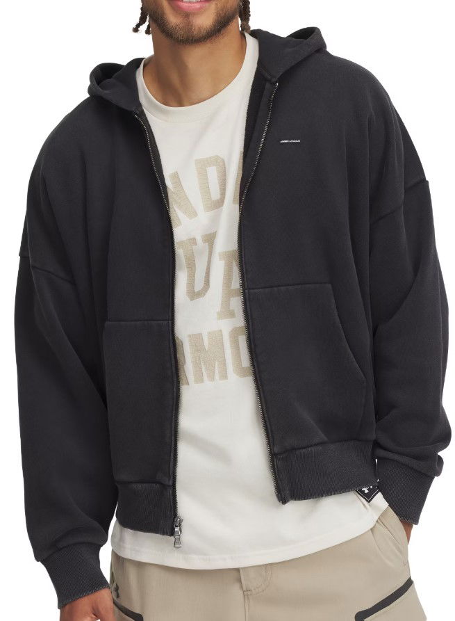 Huppari Under Armour Under Armour Icon HWT Fleece Wash Full-Zip Hoodie Musta | 6000651-001