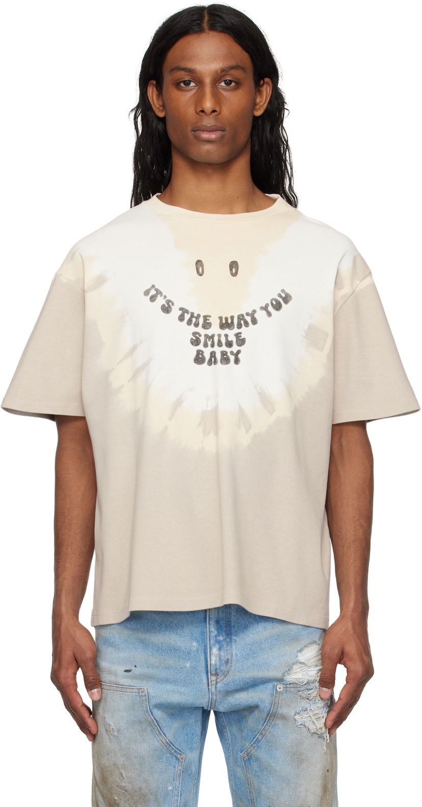 T-paita Maison Margiela MM6 Maison Margiela Tie-Dyed T-Shirt Beige | SH2GC0025 M20110