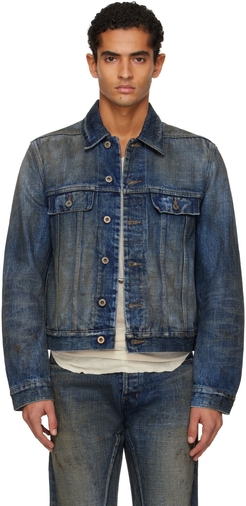 Takki Rick Owens Concordians Trucker Denim Jacket Sininen | DL02E2788 HVWJP