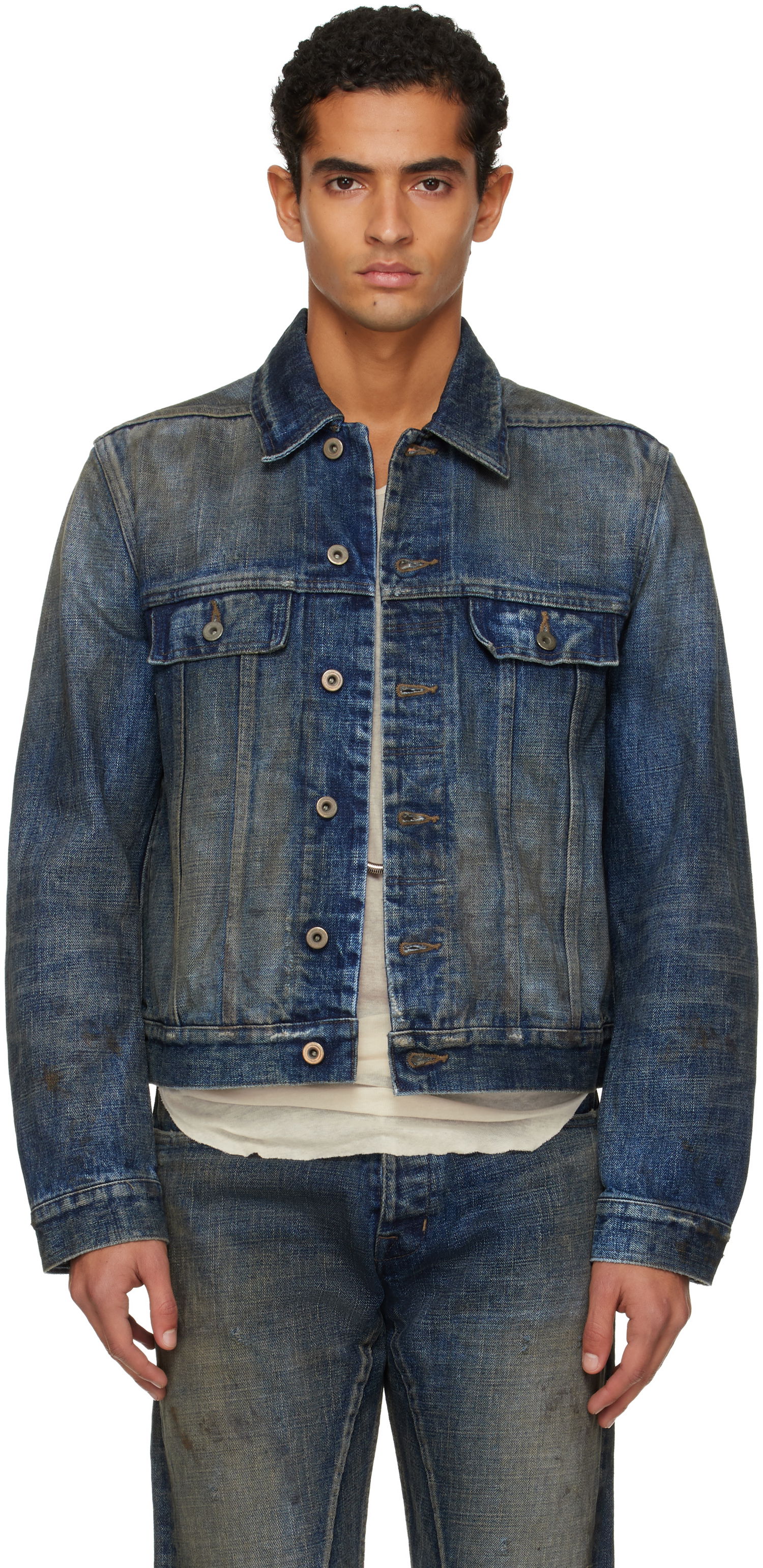 Takki Rick Owens Concordians Trucker Denim Jacket Sininen | DL02E2788 HVWJP, 0