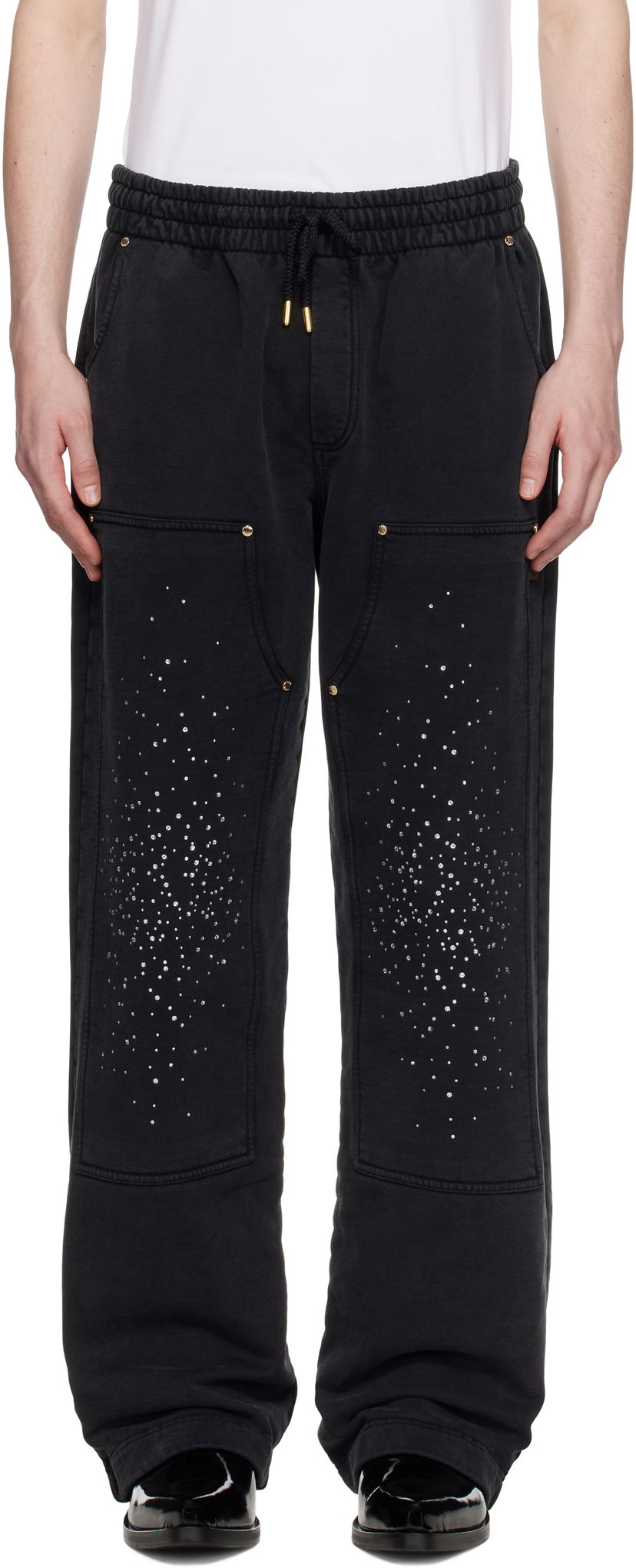 Verryttelyhousut Casablanca Casablanca 'La Prémonition' Crystal Embellished Lounge Pants Musta | U-MS25-JTR-245-01
