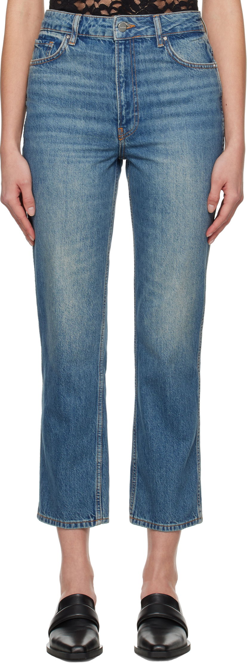 Jeans Anine Bing Anine Bing Vin Straight Leg Jeans Sininen | A-06-10394-WHD26