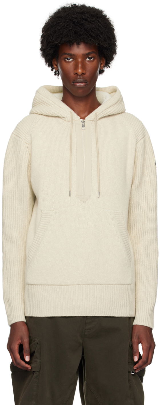Huppari Moncler Off-White Wool & Cashmere Hoodie Beige | J20919G00003M4281