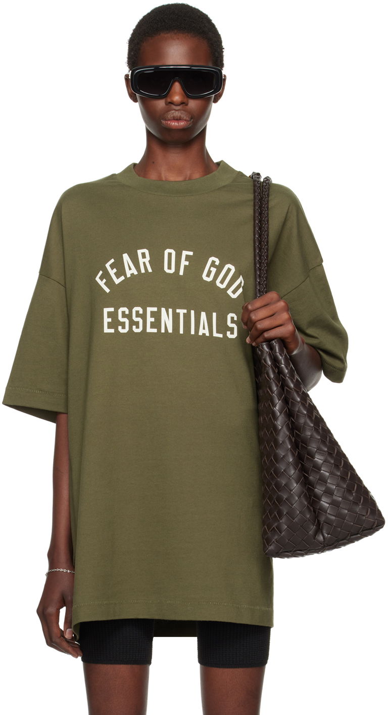 T-paita Fear of God Crewneck T-Shirt Vihreä | 125BT244195F