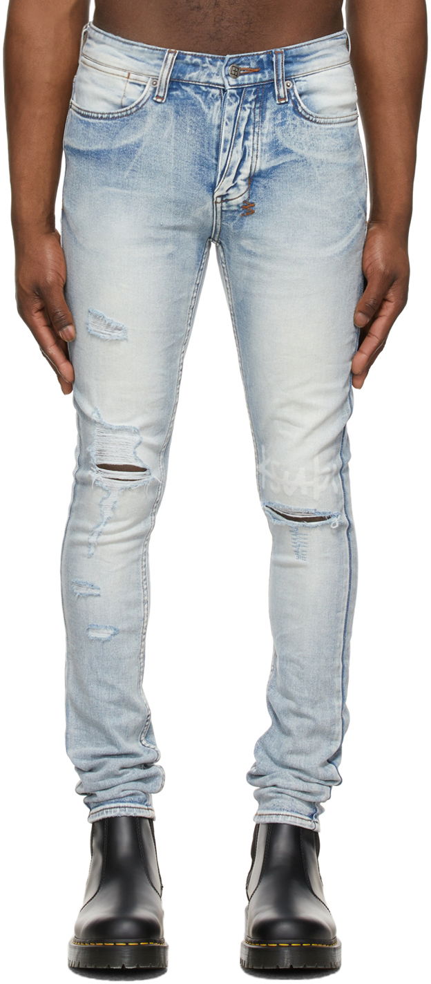 Jeans Ksubi Ksubi Van Winkle 1999 City High Distressed Jeans Sininen | 5000007148