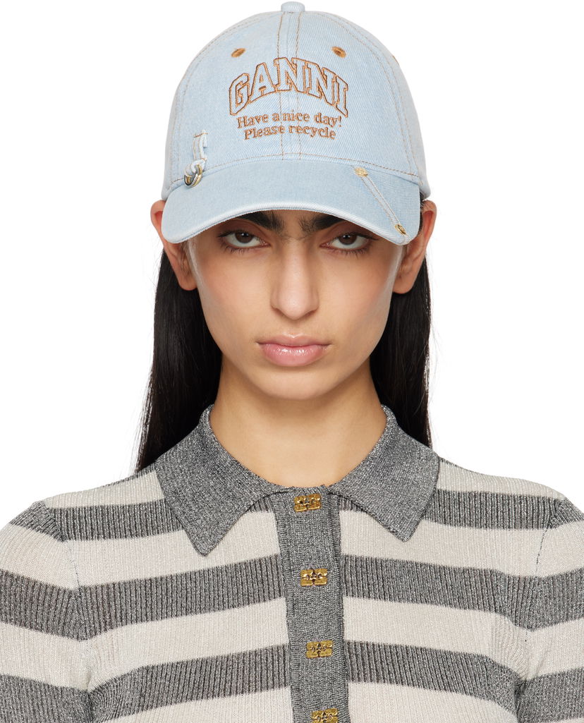 Korkki GANNI GANNI Denim Baseball Cap Sininen | A6563
