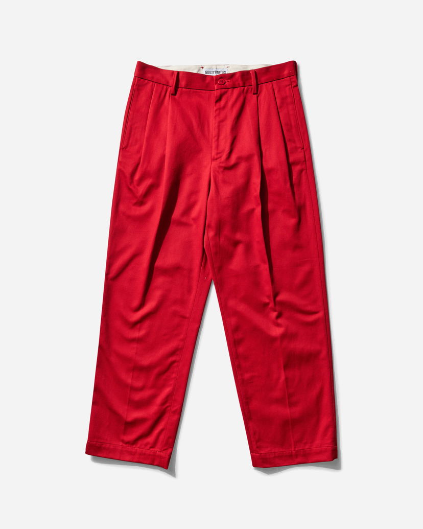 Housut WACKO MARIA Double Pleated Chino Trousers Punainen | 25SS-WMP-PT13 RED