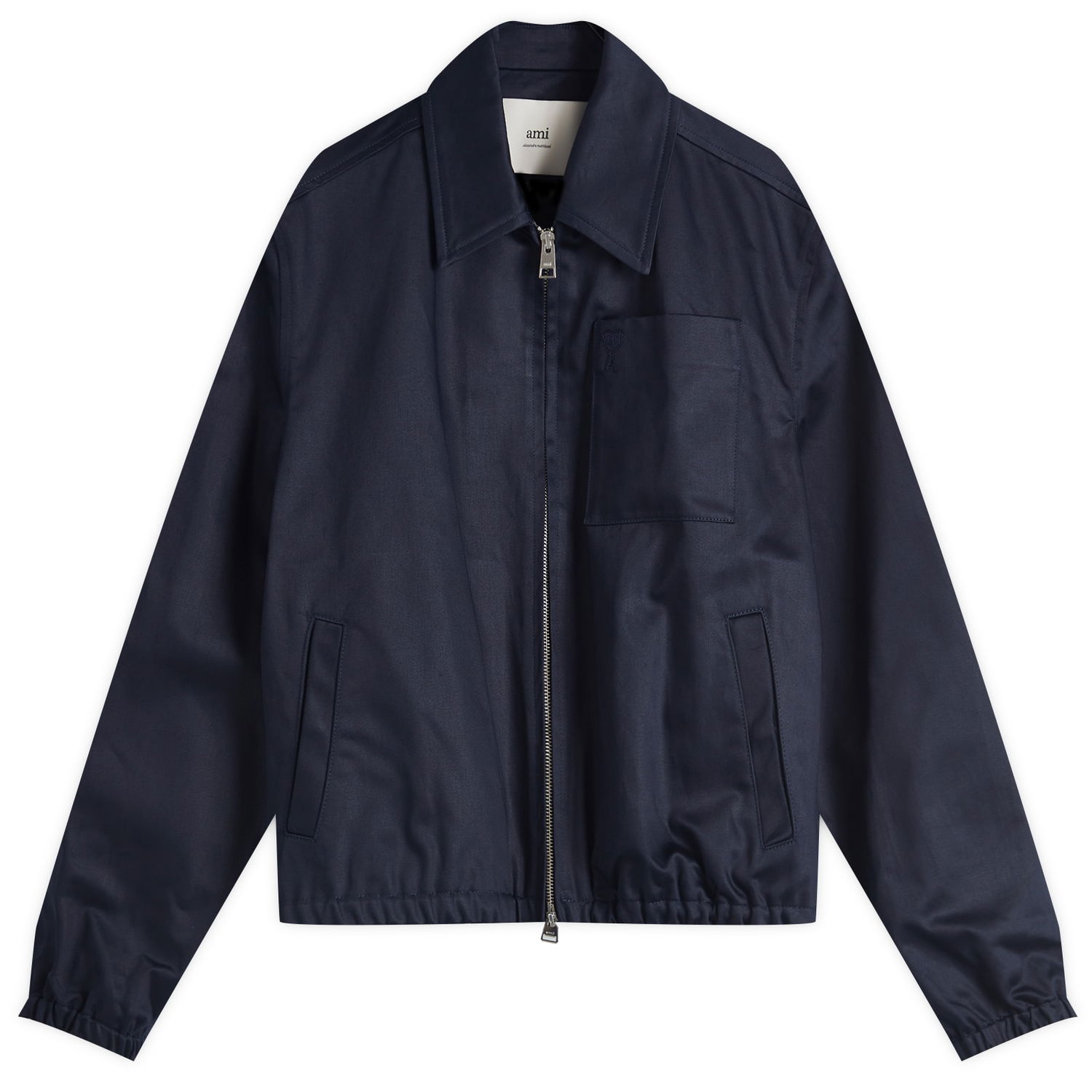 Tuulitakki AMI AMI Paris Men's ADC Zipped Cotton Jacket Size Small Tummansininen | HJK059-CO0103-4011, 0
