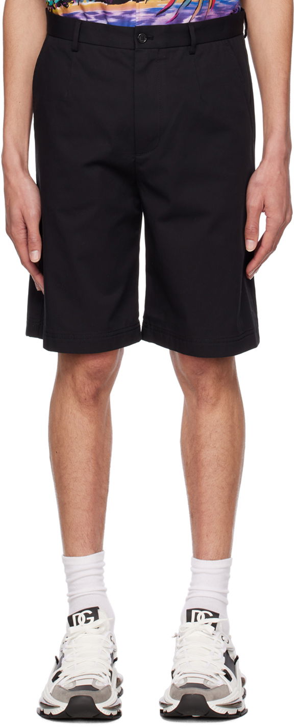 Shortsit Dolce & Gabbana Black Branded Shorts Musta | GVC4HTFUFMJ