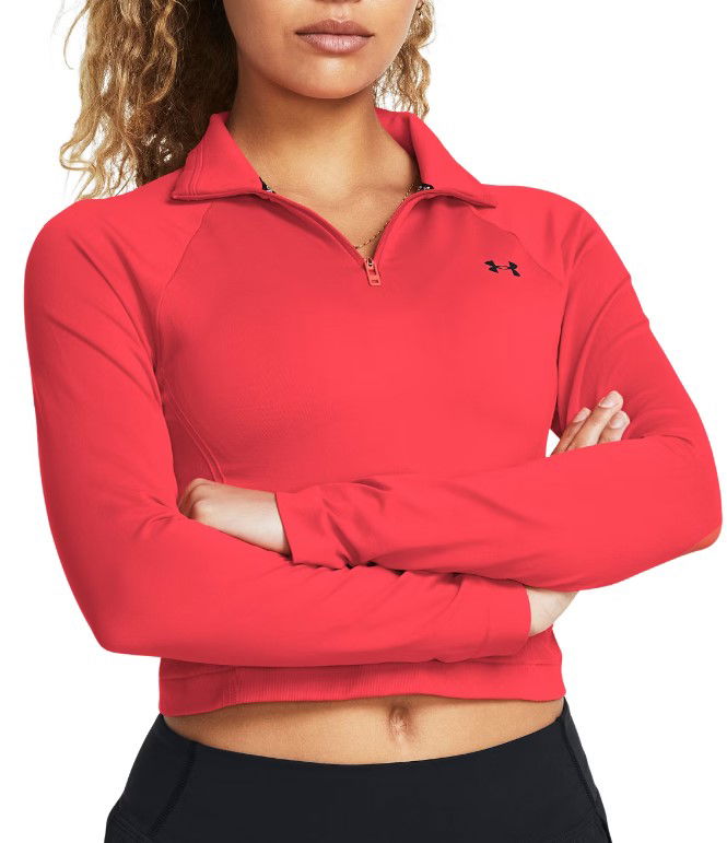 Crop top Under Armour Seamless Quarter-Zip Crop Top Punainen | 1384405-713