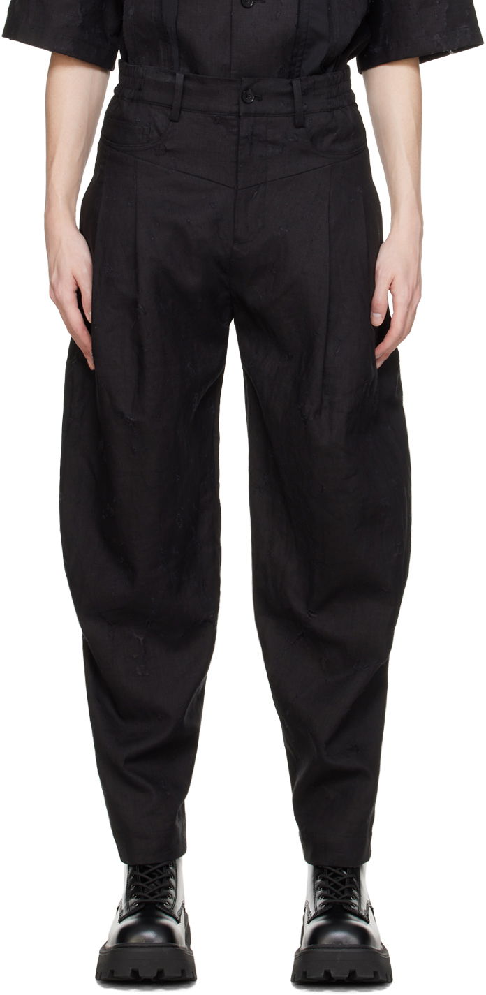 Housut Feng Chen Wang Feng Chen Wang Distressed Trousers Musta | FUS17TR06