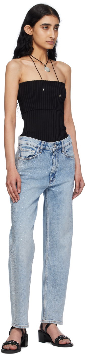 Tankkitoppi rag & bone Kaela Tube Top Musta | WAS24P032WB32, 4