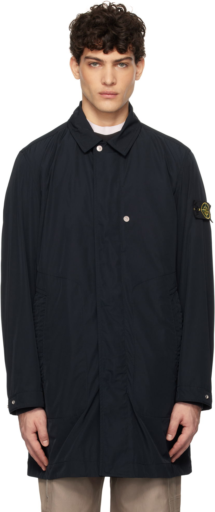 Sadetakki Stone Island Stone Island Micro Twill Coat Tummansininen | K1S15 7100009 S0026