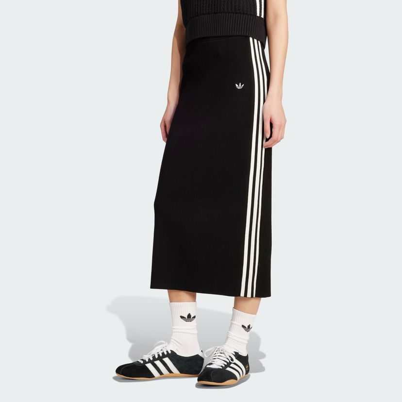 Hame adidas Performance Adicolor 3-Stripes Knit Skirt Musta | JW2661