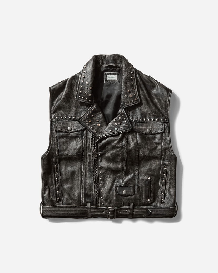 Liivi GUESS Studded Leather Vest Musta | M5GN47L0U80 JTMU