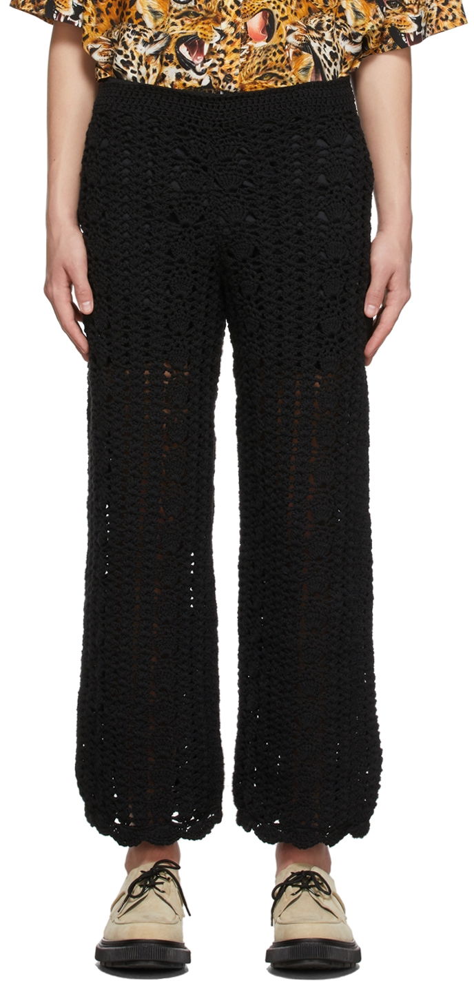 Housut Soulland Knitted Wide Leg Trousers Musta | 21120-1162