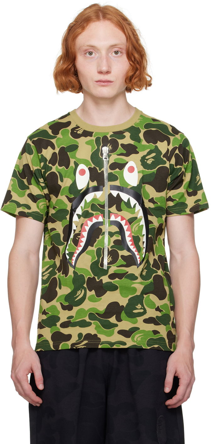 T-paita BAPE Green ABC Camo Shark T-Shirt Vihreä | 001CSK301004M