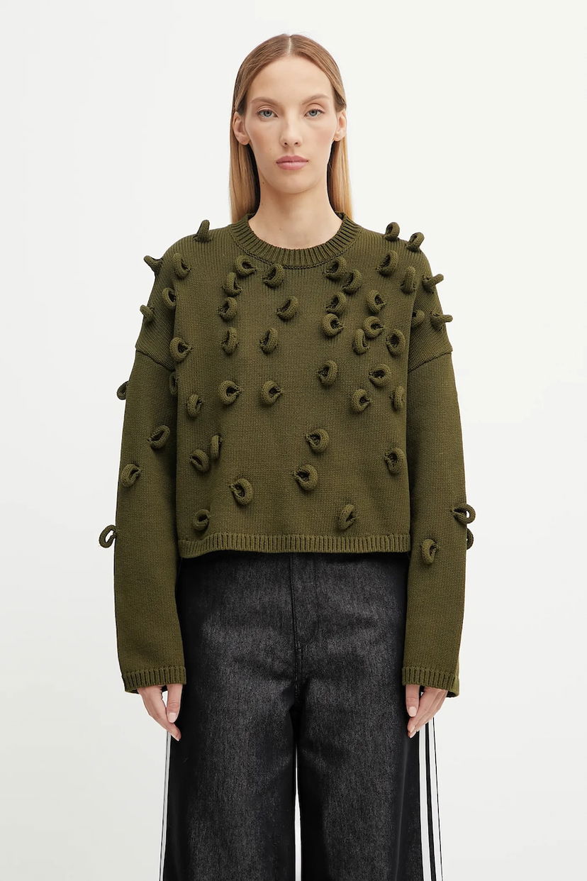 Villapaita JW Anderson JW Anderson Cropped Loop Jumper Vihreä | KW1446.YN0417