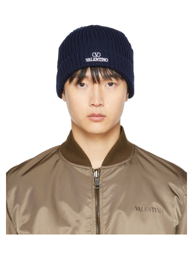 Pipo Valentino Garavani Logo Beanie Tummansininen | 1Y2HB01DFDK