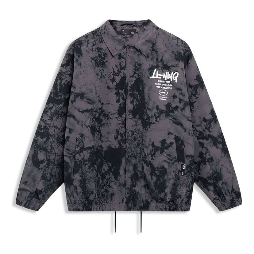 Paita Li-Ning Tie-Dye Graphic Coach Jacket Harmaa | AJDT499-3