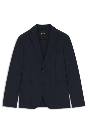 Takki BOSS Slim-Fit Packable Water-Repellent Stretch Blazer Tummansininen | 50543480