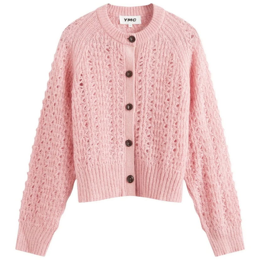 Villapaita YMC Foxtail Knitted Cardigan Vaaleanpunainen | Q8WMC-60
