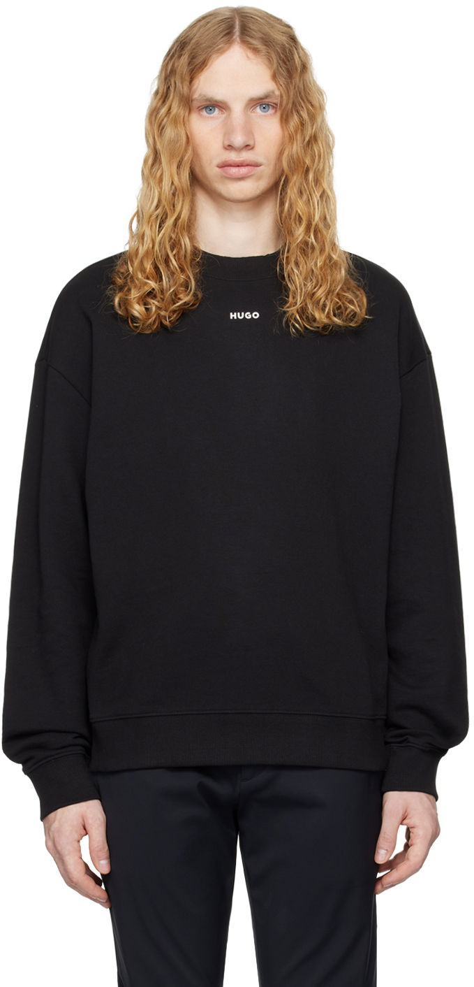 Villapaita BOSS Cotton-Terry Logo Sweater Musta | 50525892