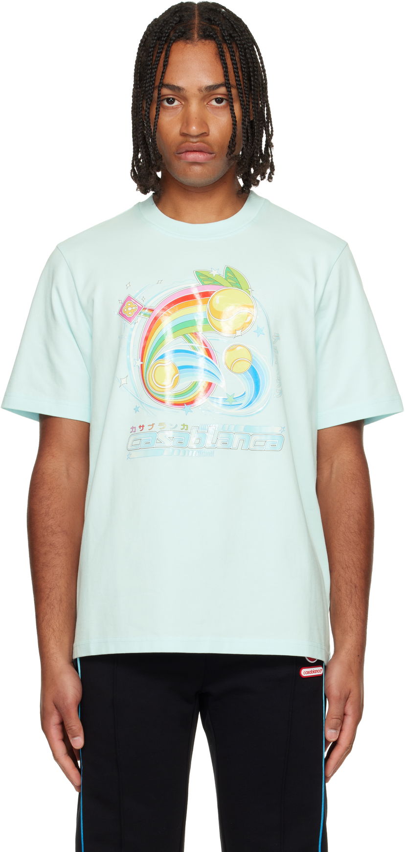 T-paita Casablanca Manga Tennis Ball Short Sleeve T-shirt Turkoosi | M-AW25-JTS-001-07