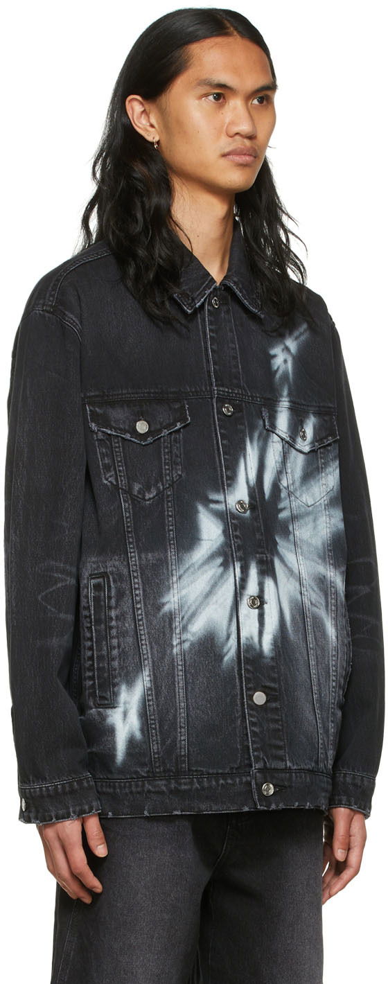 Takki We11done We11done Graphic Print Denim Jacket Musta | WD-DJ1-22-356-U-WB, 1