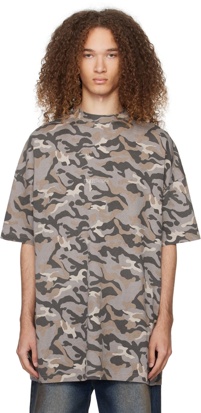 T-paita We11done We11done Camo Oversized T-Shirt Harmaa | WD-TT0-24-793-U-GY