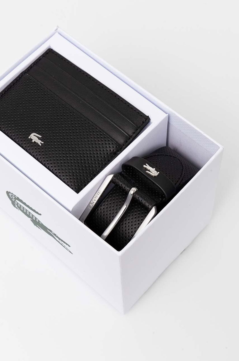 Vyöt Lacoste Lacoste Card Case and Leather Belt Set Musta | RC4092