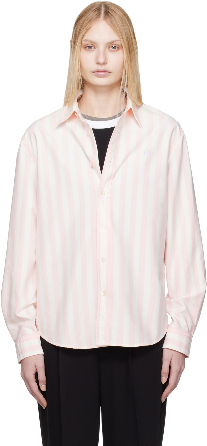 Paita Acne Studios Acne Studios Striped Oxford Cloth Shirt Vaaleanpunainen | CB0095-