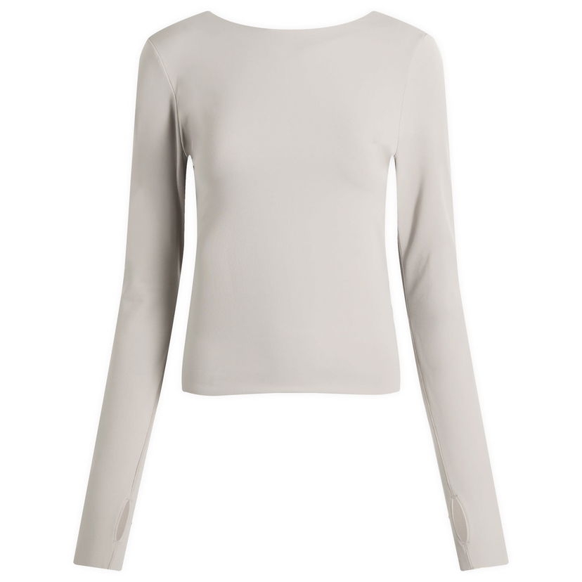 T-paita Nike Zenvy Long Sleeve Boat Neck T-Shirt with Thumbholes Harmaa | HV3539-009