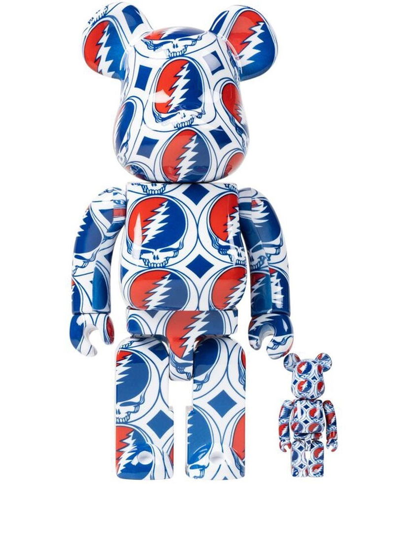 Keräilykelpoinen Medicom Toy Grateful Dead Steal Your Face Be@rbrick "100% and 400%" - White Tummansininen | MEDI007919435372