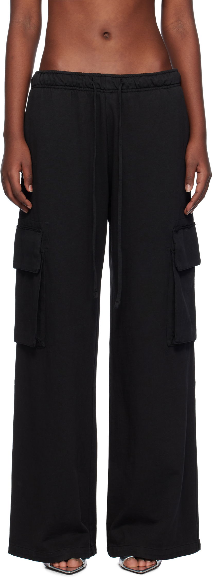Cargo housut Palm Angels Cargo Pants Drawstring Musta | PWCF016F24FAB0021010