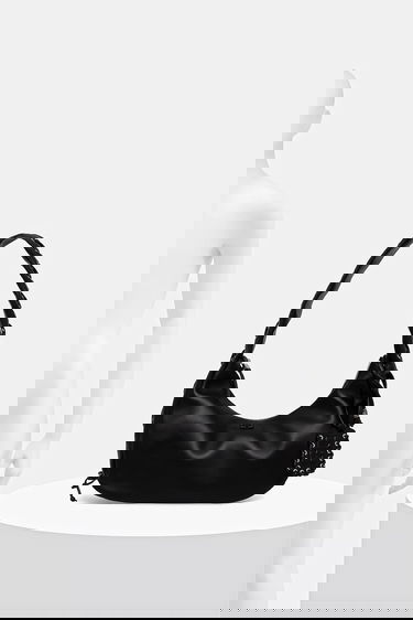 Käsilaukku GANNI Hobo Bag Medium Laces Musta | A7295, 5