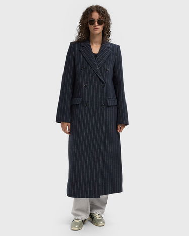 Takit Samsoe Samsoe Double-Breasted Pinstripe Coat Tummansininen | F24900016-CLR002321, 2