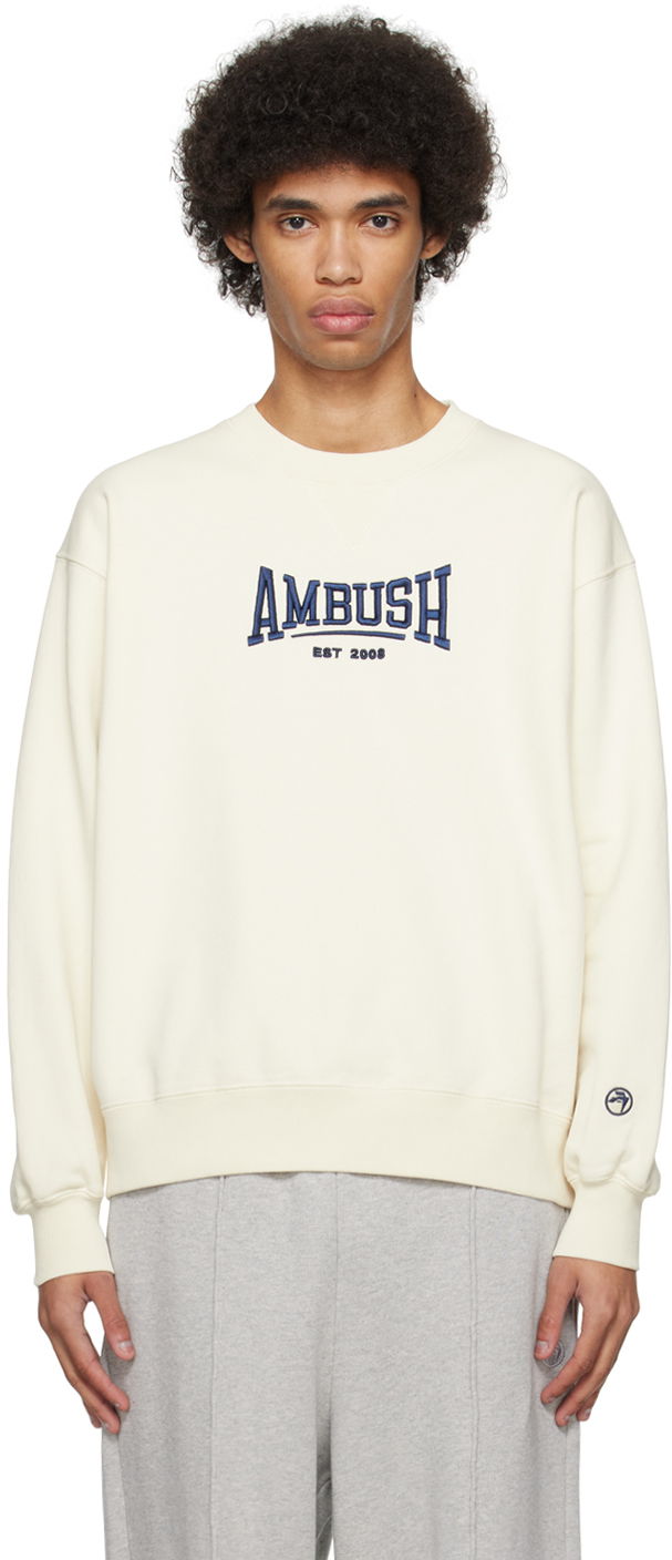 Huppari Ambush Embroidered Sweatshirt Beige | BMBA001S24FLE0013145