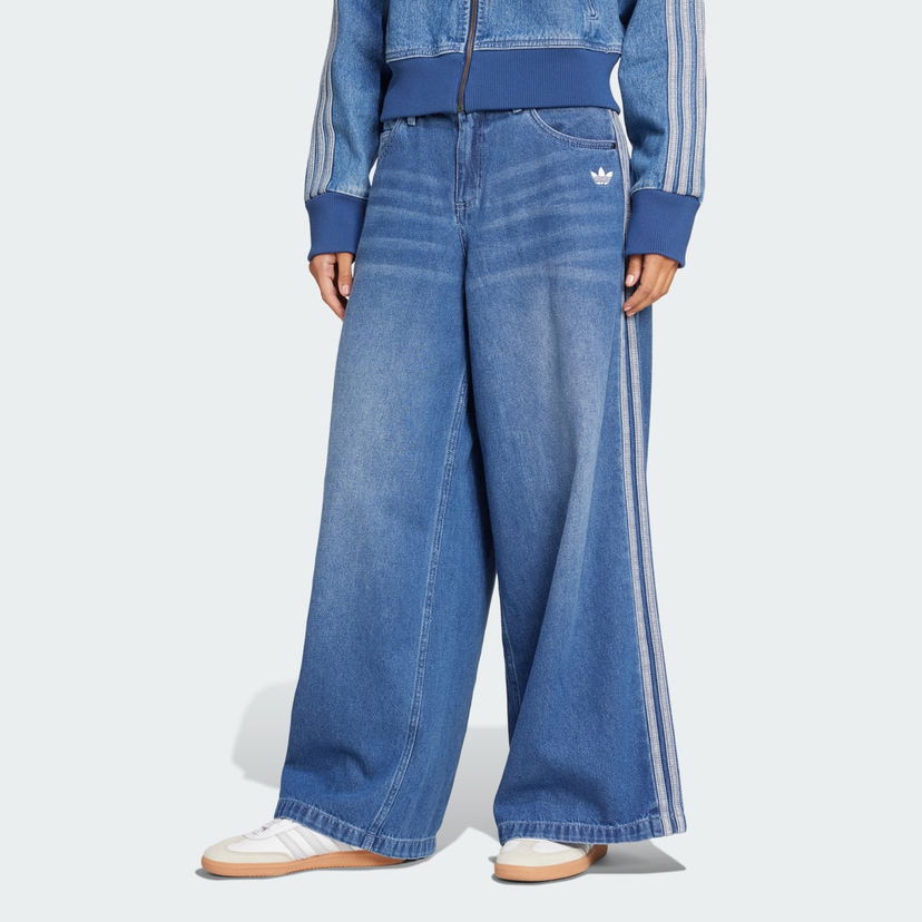 Jeans adidas Performance Adicolor Denim Adilenium Wide Leg Jeans Sininen | JV7454
